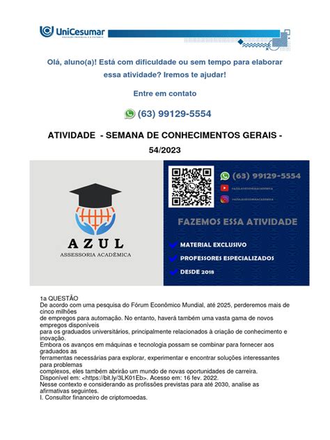 Atividade De Estudo - Semana De Conhecimentos Gerais - 54_2025