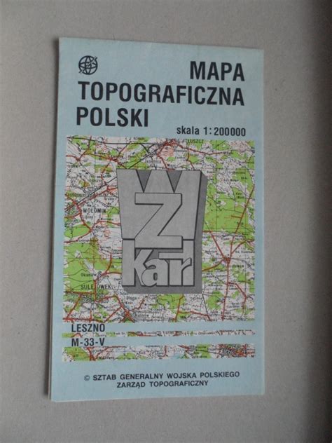 Mapa Topograficzna Polski N 33 V Leszno Warszawa Kup Teraz Na