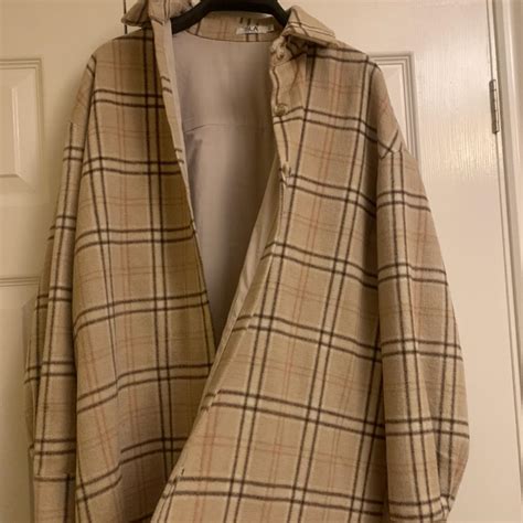 SLA THE LABEL Nude Oversized Grandad Shirt I Love Depop