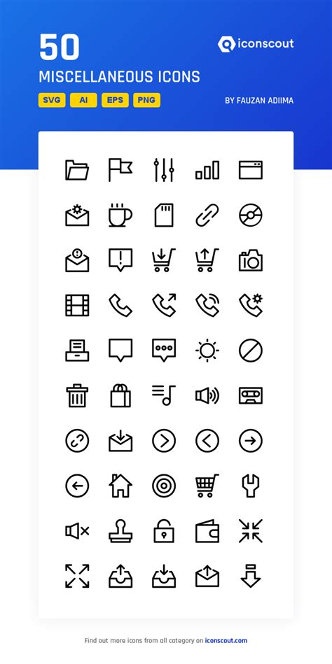 Miscellaneous Icon Pack 50 Free Download User Interface Icons