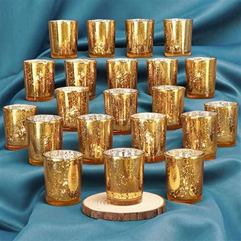 Devi Gold Votive Candle Holders 24pcs Mercury Glass Tealight Candle