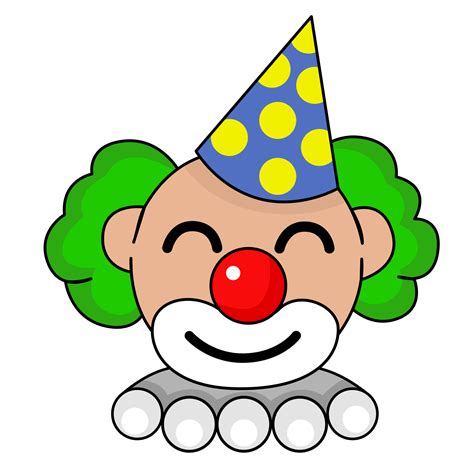 Free Clown Face Green Hair Outline Png With Transparent Background