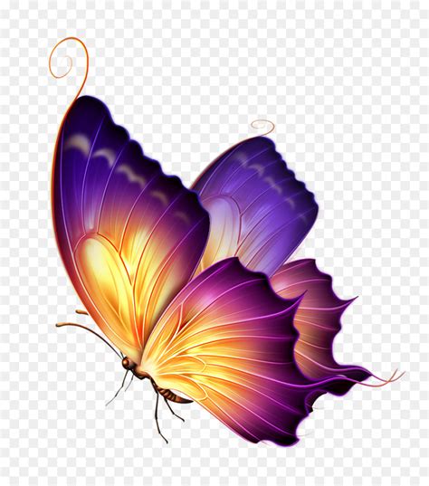 Purple Butterfly Flower Clip Art