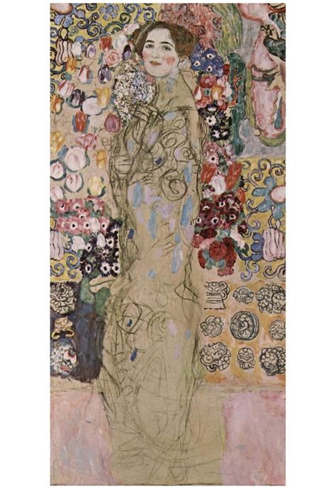 Gustav Klimt Portrait Of A Lady Unfinished Art Poster Print Poster