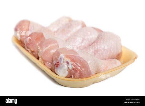 Raw Chicken Drumsticks In Package Stock Photo Alamy