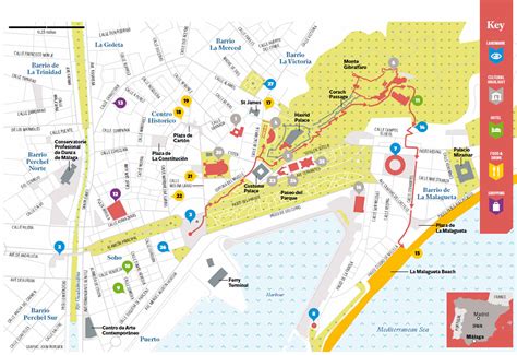 Malaga Spain Tourist Map