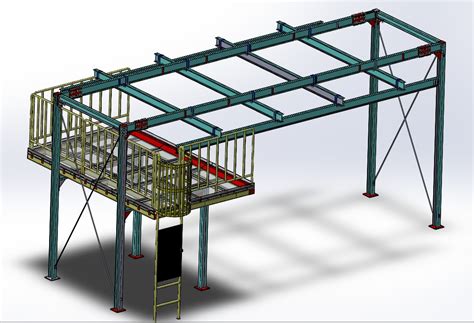 Deck Jig Wat钢结构平台3d图纸 Solidworks设计 Keryi