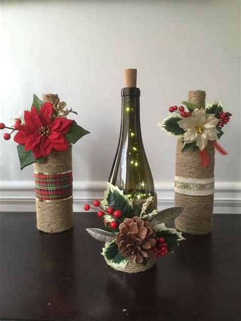 Decoração de Natal garrafas e potes Dicas Práticas Wine bottle