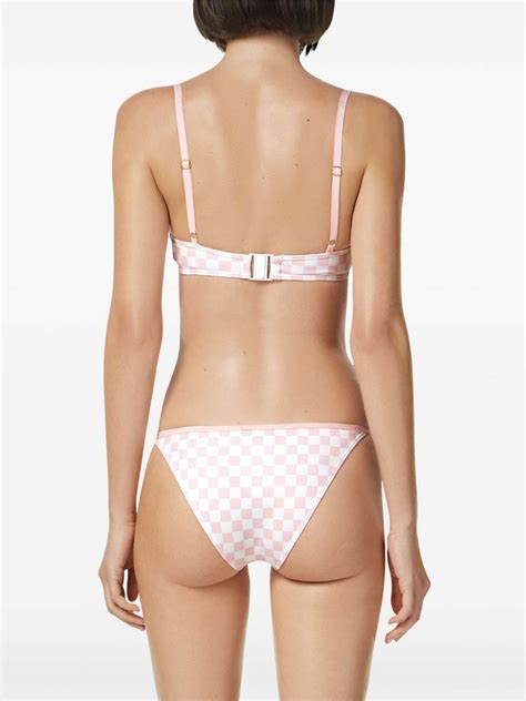 Versace Pink Medusa Checked Bikini Bottoms Versace