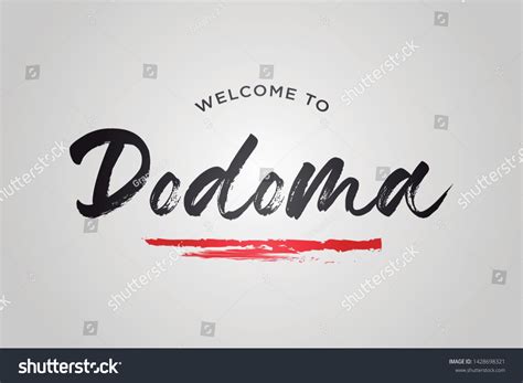 Dodoma Welcome Word Text Creative Handwritten Vector De Stock Libre De Regalías 1428698321