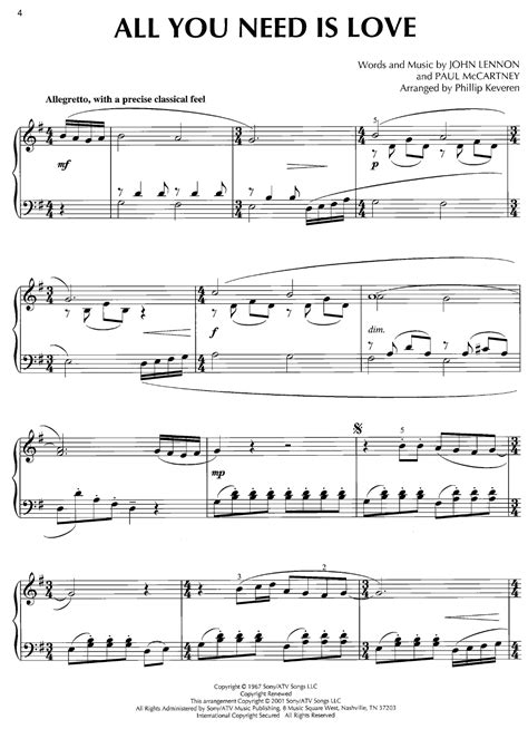 Beatles Sheet Music Printable