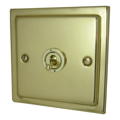 G H Polished Brass Toggle Switch 1 Gang