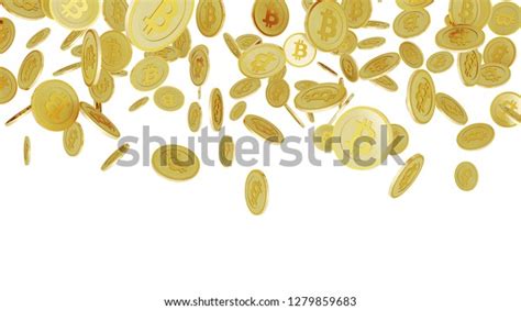 3d Rendering Many Gold Coins Falling Stock Illustration 1279859683