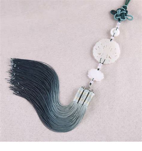 Tb0420 50cm Chinese Jade Tassels Pendant Numbers In The Etsy