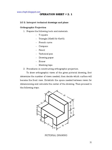 Lesson 3 Pictorial Drawing (Orthographic Drawing) | PDF | Drawing ...