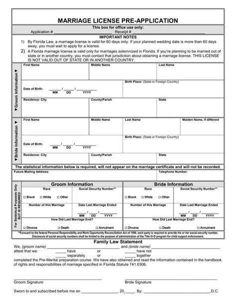 Florida Marriage Application Fill Out Printable Pdf Forms Online