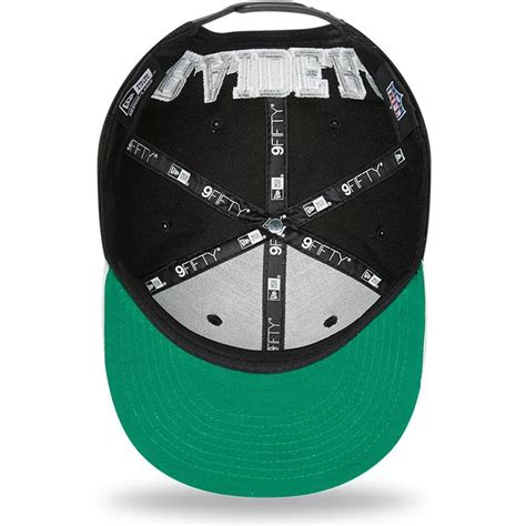 Boné plano preto e cinza snapback 9FIFTY Team Arch da Las Vegas Raiders