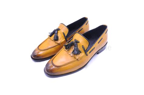 Handmade Men's Yellow Loafers Leather Shooes For Men on Storenvy