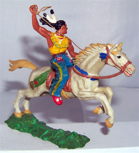 Elastolin Indianer Zu Pferd Mit Lasso Germantoys De