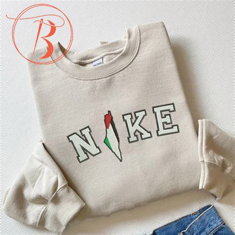 Embroidered Nike Palestine Sweatshirt Terrabell Designs