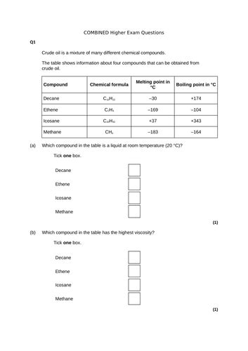 Aqa Gcse Chemistry 9 1 Organic Chemistry C9 C10 C11 Revision