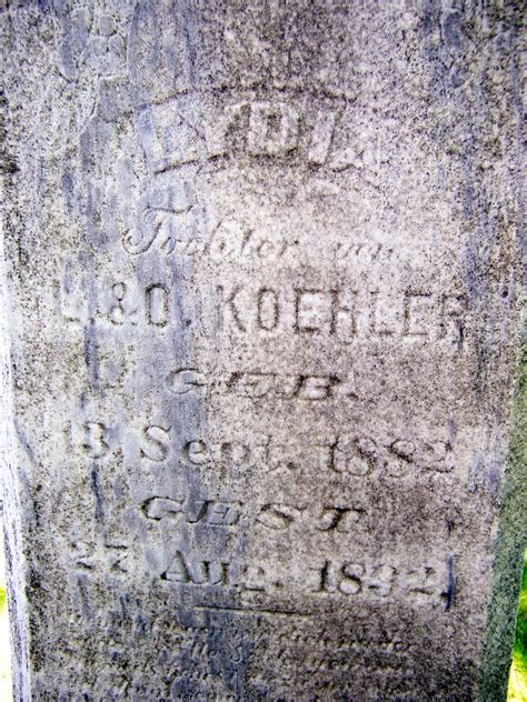 Lydia Koehler 1882 1892 Mémorial Find a Grave