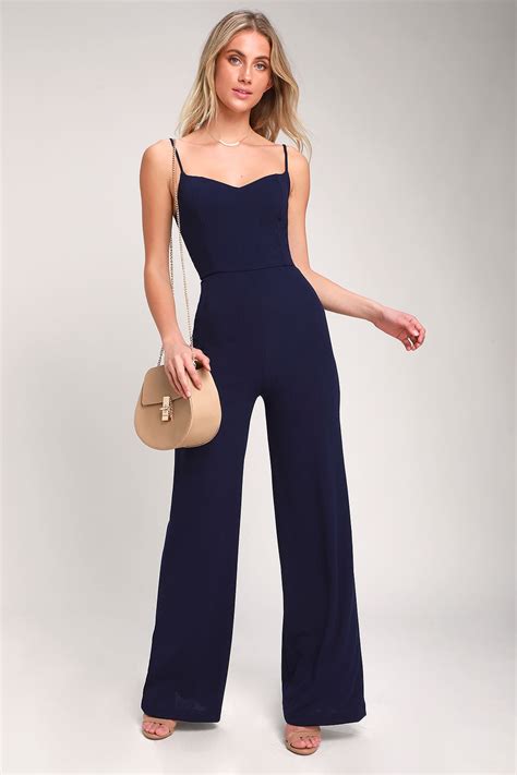 Tilia Navy Blue Wide Leg Jumpsuit Wide Leg Outfit Wide Leg Jumpsuit Jumpsuit