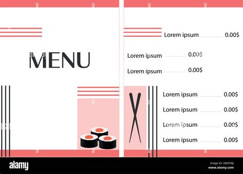 Menu Template For Asian Restaurant Stock Vector Image Art Alamy