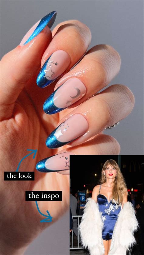 Eras Tour Nails Midnights Era Funky Nails Blue Nails Trendy Nails Taylor Swift Nails