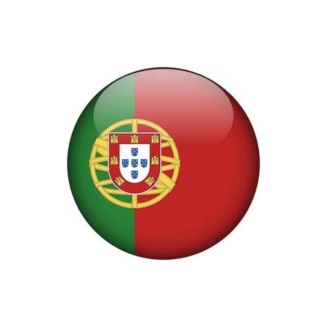 Premium Vector Portugal Flag Circle Button Vector Template