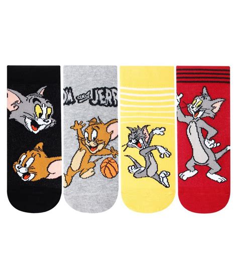 Tom & Jerry Ankle Socks for Kids by Bonjour- Pack of 4: Buy Online at ...