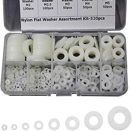 Yakamoz Nylon Washers Pcs White Nylon Flat Washers Assortment Kit