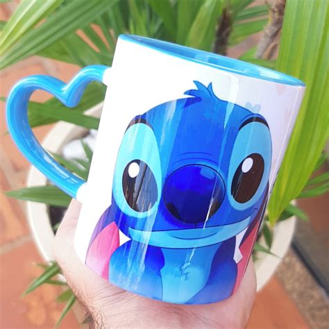 Caneca Stitch Lilo Stich Porcelana Al A Cora O Ml Elo