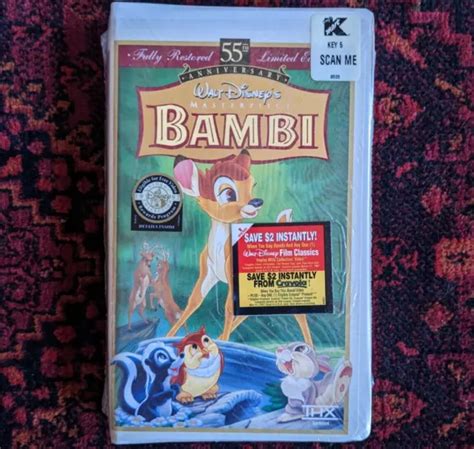 BAMBI 55TH ANNIVERSARY SEALED Walt Disney S Masterpiece VHS Limited