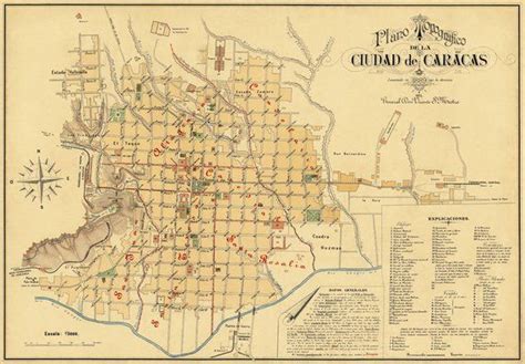 Old Map Of Caracas Caracas City Map Vintage Map Fine Print On Paper Or