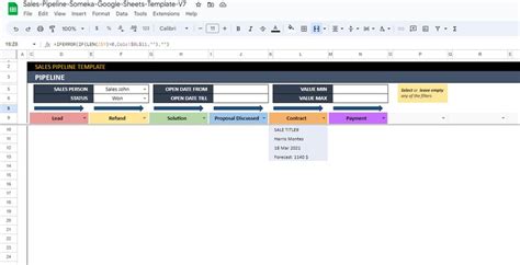 Sales Pipeline Google Sheets Template Pipeline Tracker Template ...