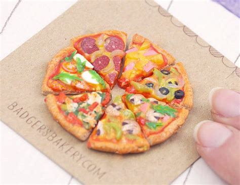 Tiny Pizza Slice Miniature Food Any Custom Topping 1 12 Dollhouse Scale 1 6 Playscale Bjd