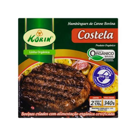 Green Fruit HAMBURGUER KORIN COSTELA ORG CG CX 340g