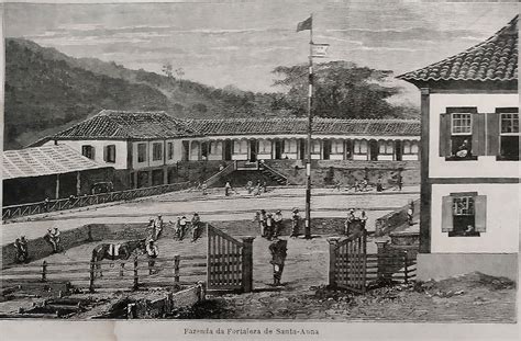 Gravura Brasileira Antiga Titulada Fazenda Da Fortaleza De Santa Anna