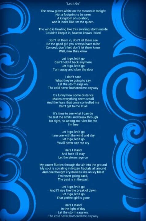 Let It Go Lyrics | Disney Song Lyrics