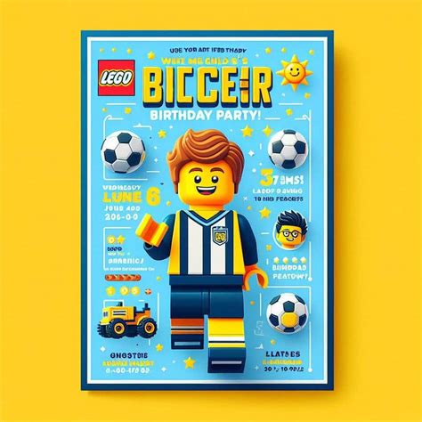 Entry 22 By Shireenmadser For Lego Soccer Themed Birthday Invitation