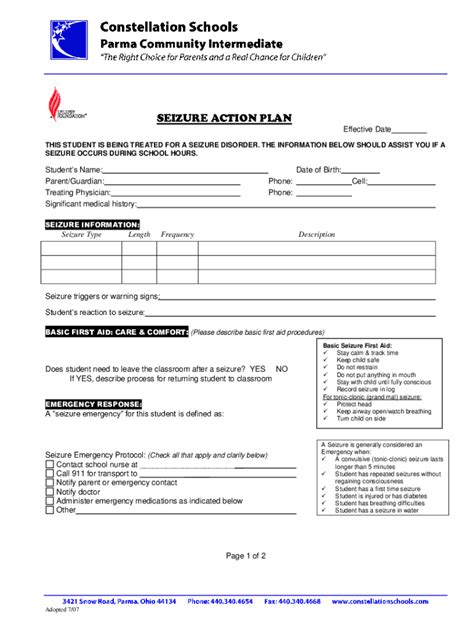 Fillable Online PCI Seizure Action Plan Fax Email Print PdfFiller