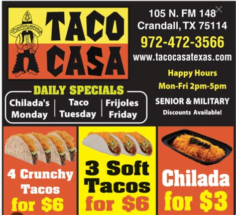 Updated Taco Casa Menu Prices Coupons