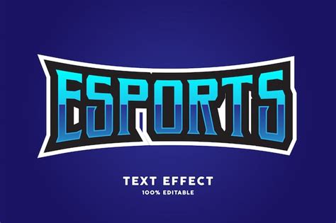 Efeito De Texto Azul Estilo Esports Vetor Premium