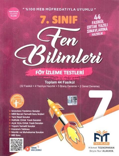 Fit Yayınları 7 Sınıf Fen Bilimleri Föy İzleme Testleri 44 Fasikül