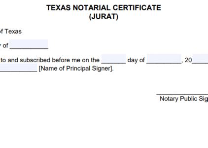 Free Texas Notary Acknowledgement Ordinary Certificate Pdf Word