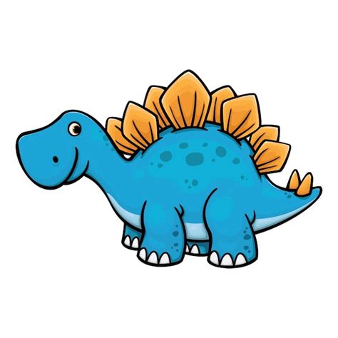 Premium Vector Cute Dino Stegosaurus Cartoon Vector Illustration