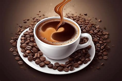 Premium AI Image Stylized Cup Of Coffee Vector