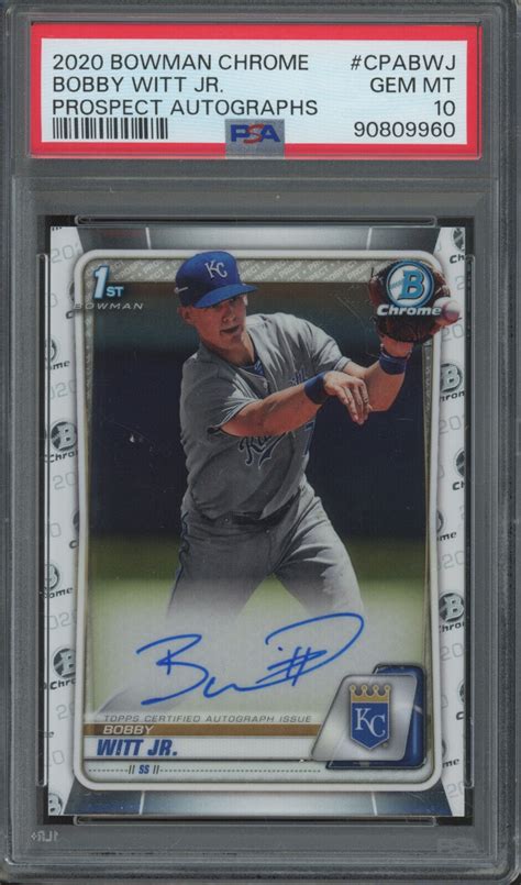 Bowman Chrome Bobby Witt Jr Auto Rc Rookie Gem Mint Psa Ebay