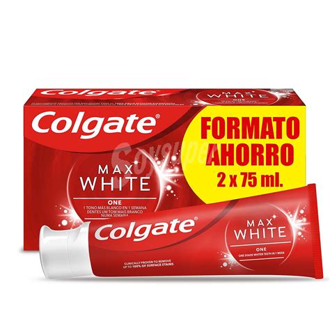 Colgate Max White Pasta De Dientes Con Flúor Acción Blanqueadora Y Sabor A Menta Caja 2 Tubos X